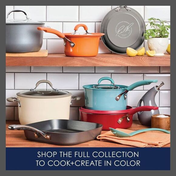 Rachael Ray -  2PC Aluminum Glass Dutch Oven Casserol Gray - Picture 5 of 6